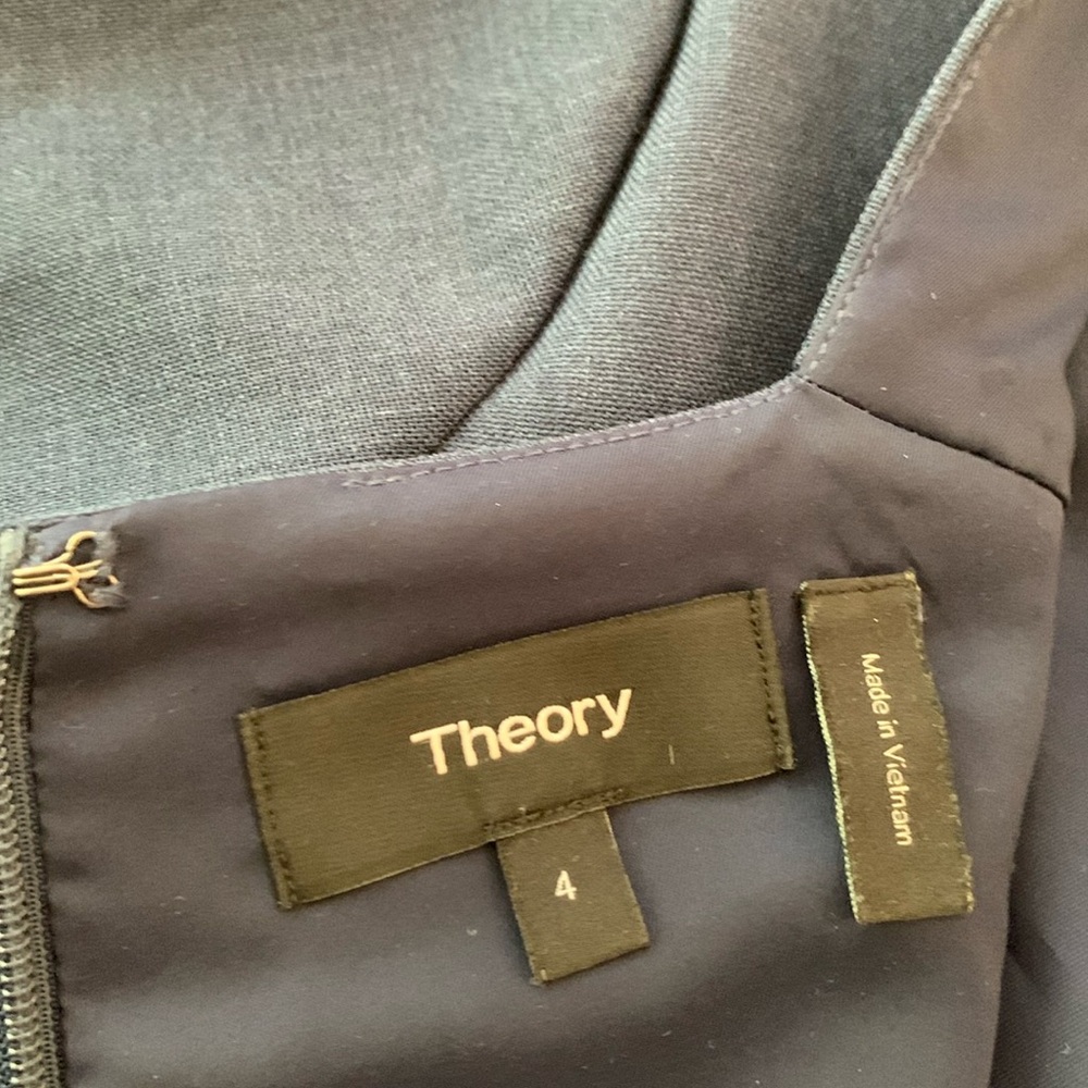 Theory Elex Virgin Wool A-Line Short Sleeve Dress Size 4 Blue Career Minimalist - Picture 9 of 10
